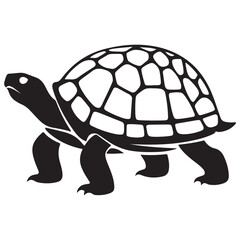 Turtle Vector Silhouette, Aldabra Giant Tortoise silhouettes and icons, sea turtle logo tattoo design stencil vector illustration