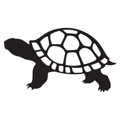 Turtle Vector Silhouette, Aldabra Giant Tortoise silhouettes and icons, sea turtle logo tattoo design stencil vector illustration