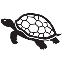 Turtle Vector Silhouette, Aldabra Giant Tortoise silhouettes and icons, sea turtle logo tattoo design stencil vector illustration