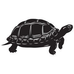 Turtle Vector Silhouette, Aldabra Giant Tortoise silhouettes and icons, sea turtle logo tattoo design stencil vector illustration