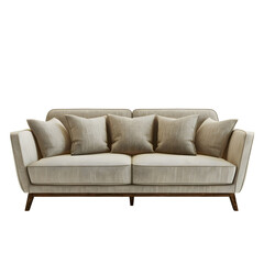 Modern Sofa isolated on a transparent background, 3D rendering.