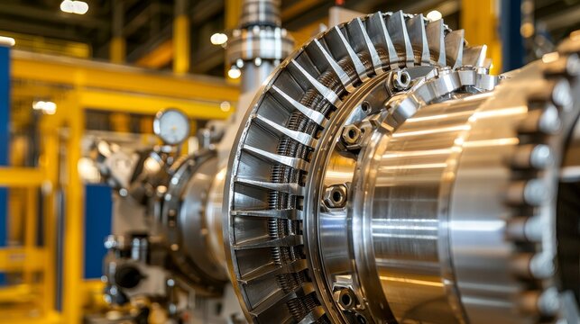 High-definition image of an ethylene cooling system s compressor, capturing the complexity and technical design of the machinery