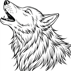 howling wolf vector art