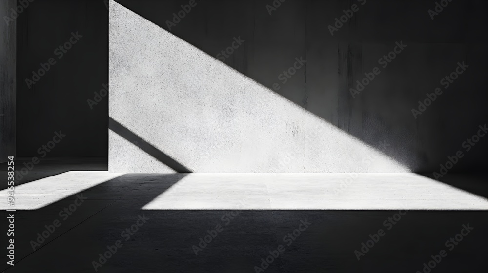 Poster a conceptual image showcasing the dramatic contrast and interplay between a single point of light an