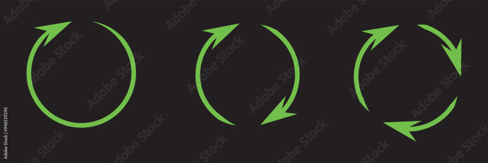 Poster refresh vector icon set black filled and outlined style. refresh, restart or reload vector symbol.