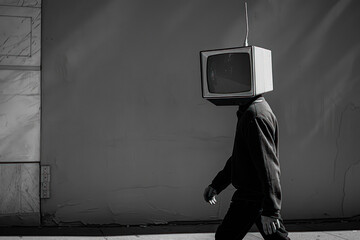 person with a television head