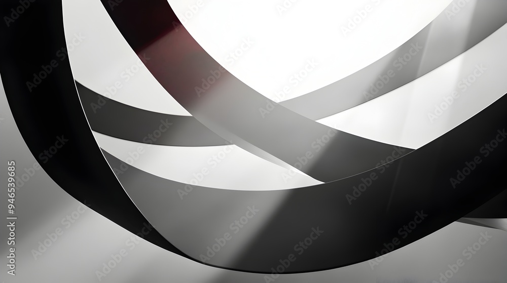 Aufkleber intertwining shadows a conceptual abstract design with flowing silhouettes and copy space for creati