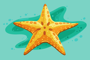 Starfish, sea, watercolor clipart illustration with isolated background.
