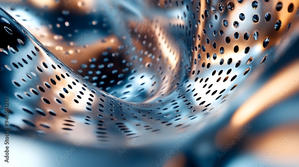 Poster captivating conceptual image showcasing a mesmerizing reflection on a metallic surface revealing int