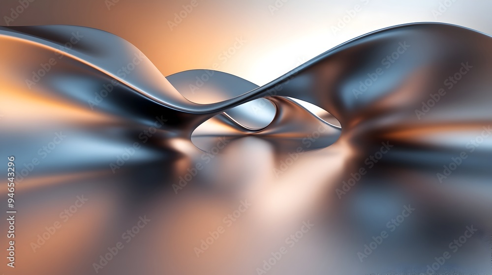 Poster a mesmerizing conceptual image capturing the distorted reflection on a shiny curved surface warping 