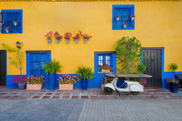 Fragment of the old town of the beautiful town of Marbella - a city located in southern Spain, near Malaga in Andalusia. The photo was taken on June , 2024