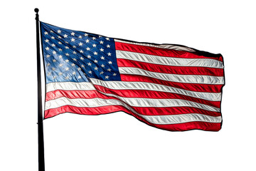 Obraz premium Classic image of a US flag used on a flagpole on a transparent background