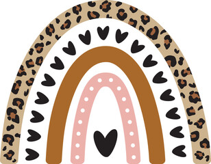 Leopard Rainbow isolated on white background