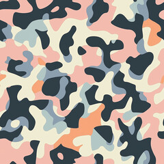 Naklejka premium Pink, blue and white camouflage seamless pattern