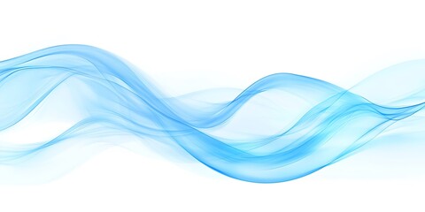 Fototapeta premium Abstract blue wavy fabric on a white background.