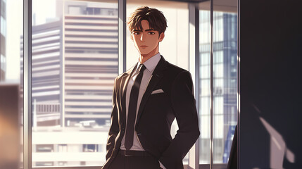 Fototapeta premium Successful Businessman in Modern Corporate World
