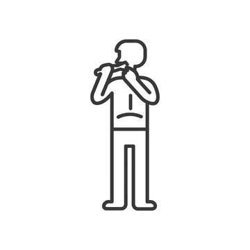 man playing flute simple line art clip art preview