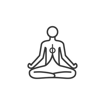 recommend clip art: Line art illustration of a person meditating in lotus pose