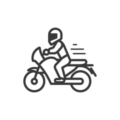 Line Art Illustration of a Person Riding a Motorcycle