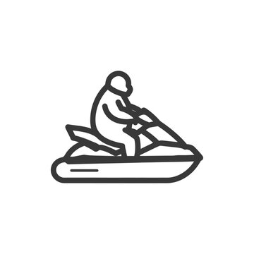 recommend clip art: Line Art Illustration of a Person Riding a Jet Ski