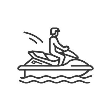 recommend clip art: Line Art Illustration of a Person Riding a Jet Ski