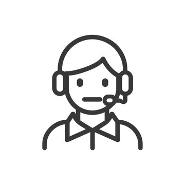recommend clip art: Line art illustration of a person wearing a headset