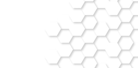 	
Abstract White Hexagonal Background. Luxury White Pattern. Vector Illustration. 3D Futuristic abstract honeycomb mosaic white background. geometric mesh cell texture. modern futuristic wallpaper.