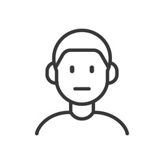 Fototapeta premium Line Art Illustration of a Person with a Neutral Facial Expression