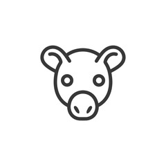Line art illustration of a pigs head