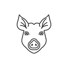Line art illustration of a pigs head