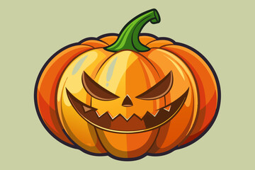 Halloween pumpkin, watercolor clipart illustration with isolated background.

