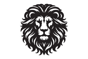 Obraz premium lion head silhouette vector illustration