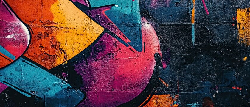 Vibrant graffiti textures with bold colors and layered effects, showcasing urban artistic expression and dynamic visual interest for a lively background