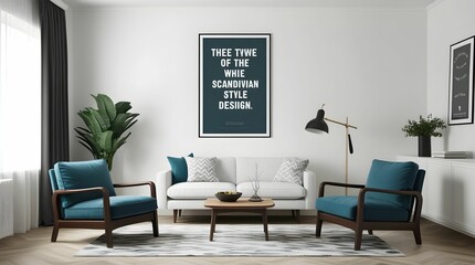Chic Modern Living Room with Stylish sofas, Chairs, and a Stunning Wall Painting