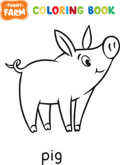 Funny pig coloring book. Farm animals series
