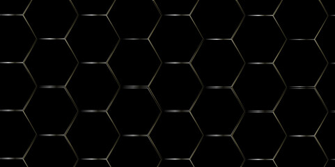 Abstract dark black Hexagonal Background. Luxury black Pattern. Vector Illustration. 3D Futuristic abstract honeycomb mosaic background. geometric mesh cell texture. modern futuristic wallpaper.