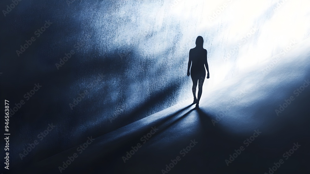 Poster a conceptual image showcasing a shadow taking on a life of its own forming distinct shapes and patte