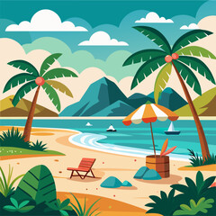  beach in summer and sun 