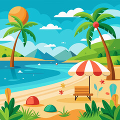  beach in summer and sun 