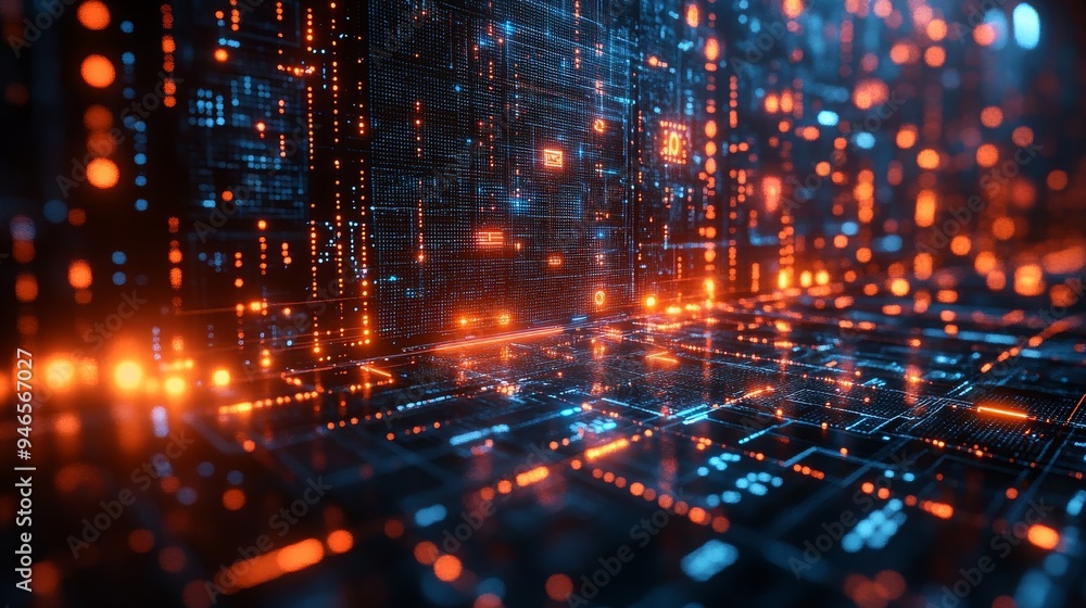 Poster a vibrant display of holographic secure data visualizations fills the digital space, showcasing glow