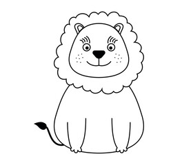 Lion. Animals. Fauna. Africa. Illustration.