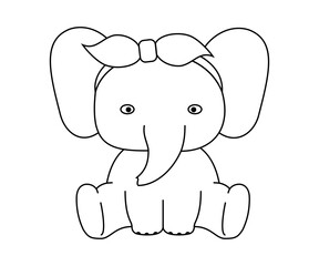 An elephant. Animals. Fauna. Africa. Illustration.