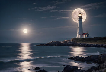 Concept photo of a lighthouse, wallpaper