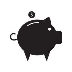 Piggy bank icon. Piggy bank saving money. Vector illustration. Savings Icon. Money Piggy Bank Vector Symbol.