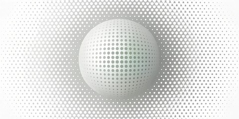 3D Sphere of White Dots, Abstract, Geometric, Minimal, Pattern, Background, Design