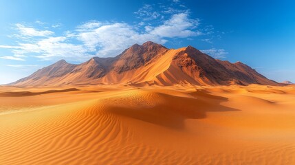 Naklejka premium A beautiful desert landscape under the daylight with a clean, blue summer sky.