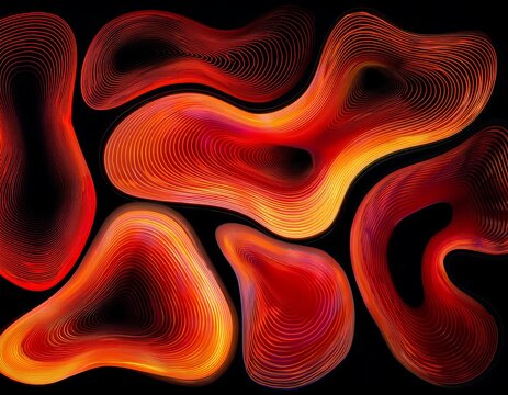 vector realistic isolated pattern abstract fluid liquid lava lamp shapes decoration covering black background