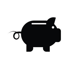 Piggy bank icon symbol shape. Cute piggy bank icon isolated on white background.