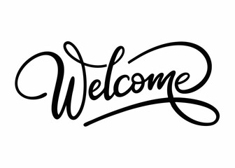  A stylish handwritten welcome sign, perfect for adding a touch of elegance to your designs. This versatile graphic can be used for invitations, cards, posters, and more.