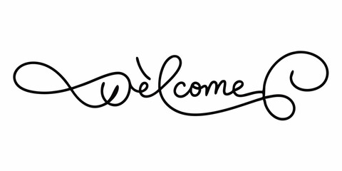  A simple yet elegant handwritten welcome sign, perfect for adding a touch of charm to your designs. This versatile graphic can be used for invitations, greeting cards, website headers.